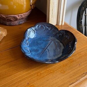 Thomas Pottery Seagrove NC Leaf Dish